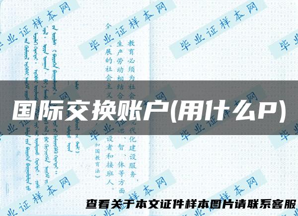 国际交换账户(用什么P)