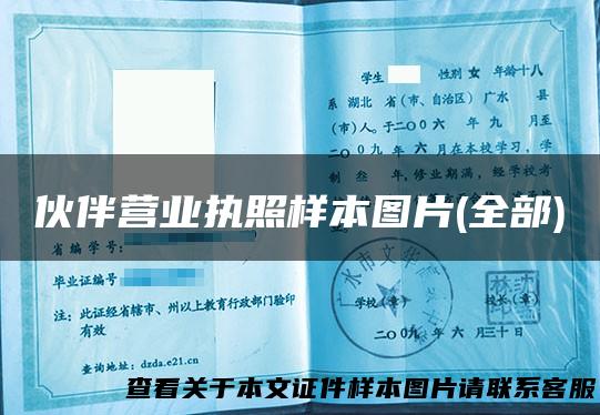 伙伴营业执照样本图片(全部)
