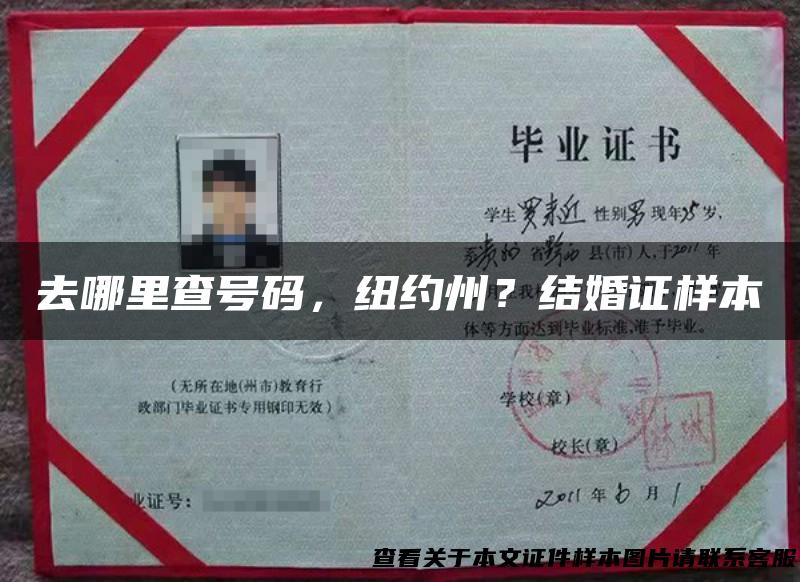 去哪里查号码，纽约州？结婚证样本