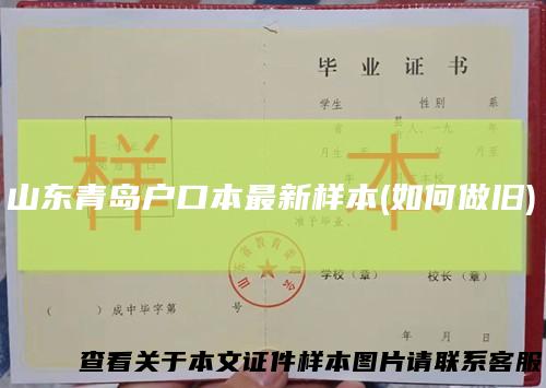 山东青岛户口本最新样本(如何做旧)