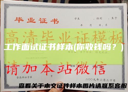 工作面试证书样本(你收钱吗？)