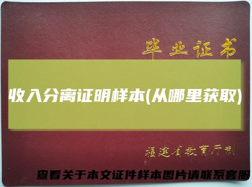 收入分离证明样本(从哪里获取)