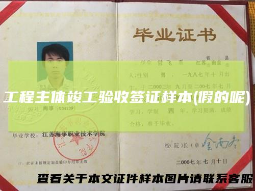 工程主体竣工验收签证样本(假的呢)