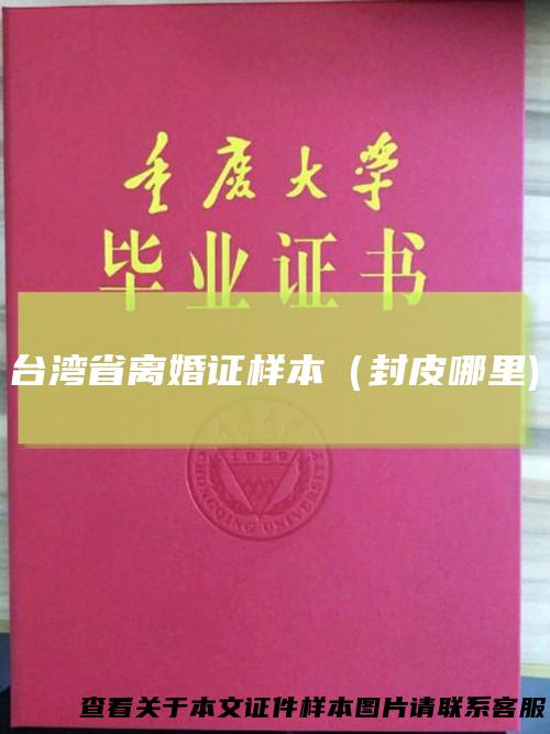 台湾省离婚证样本（封皮哪里)