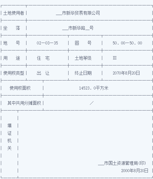 「上海国有土地使用证样本」上海房产证土地证插图2