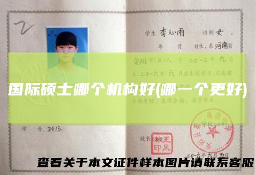 国际硕士哪个机构好(哪一个更好)