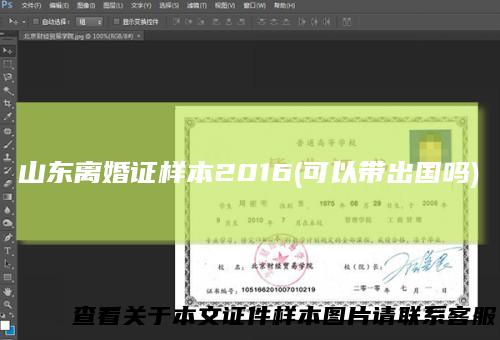 山东离婚证样本2016(可以带出国吗)