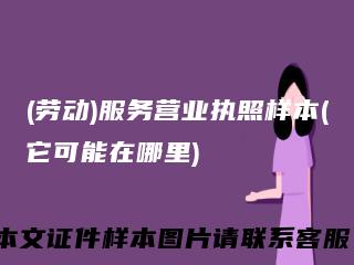 (劳动)服务营业执照样本(它可能在哪里)