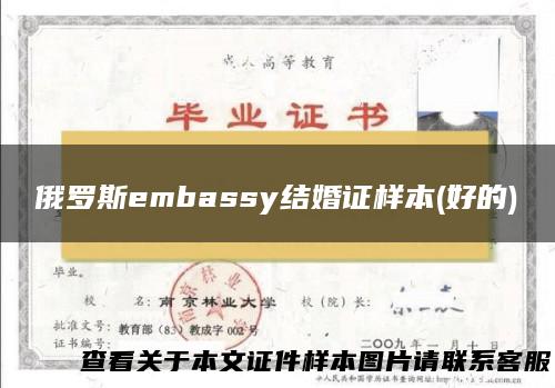 俄罗斯embassy结婚证样本(好的)