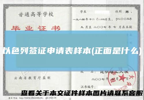 以色列签证申请表样本(正面是什么)