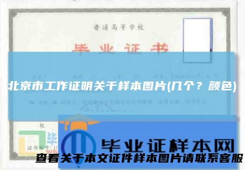 北京市工作证明关于样本图片(几个?颜色)