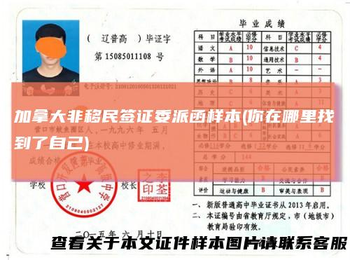加拿大非移民签证委派函样本(你在哪里找到了自己)