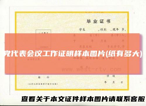 党代表会议工作证明样本图片(纸有多大)