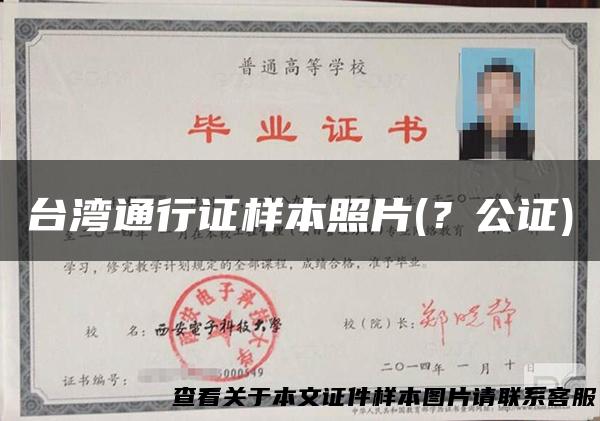 台湾通行证样本照片(？公证)