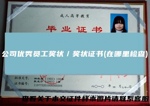 公司优秀员工奖状／奖状证书(在哪里检查)