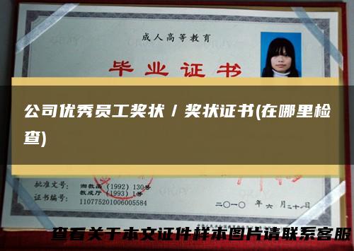 公司优秀员工奖状／奖状证书(在哪里检查)