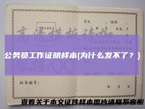 公务员工作证明样本(为什么发不了？)