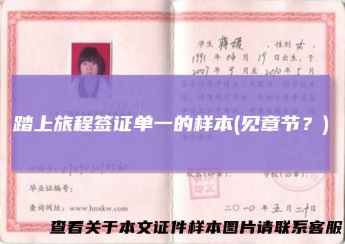 踏上旅程签证单一的样本(见章节？)