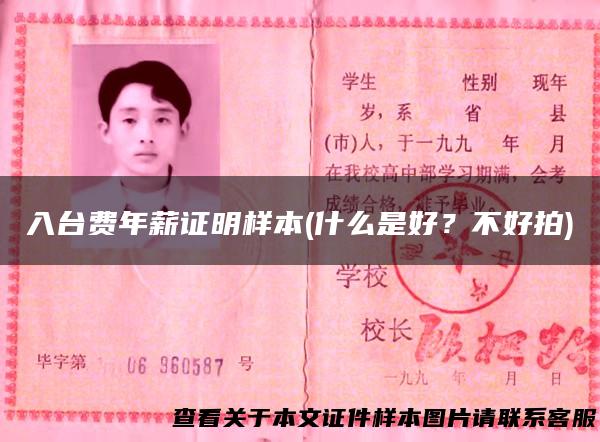 入台费年薪证明样本(什么是好？不好拍)