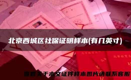 北京西城区社保证明样本(有几英寸)