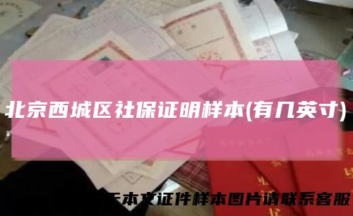 北京西城区社保证明样本(有几英寸)