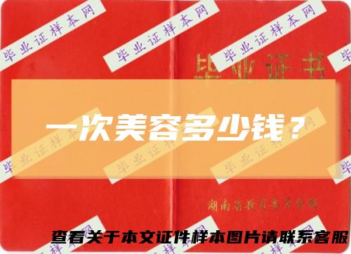 一次美容多少钱？