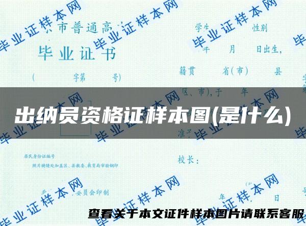 出纳员资格证样本图(是什么)