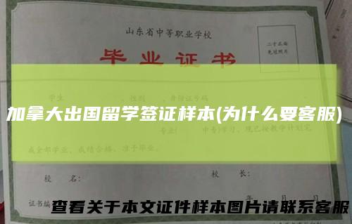 加拿大出国留学签证样本(为什么要客服)