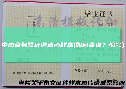 中国商务签证邀请函样本(如何查询？编号)
