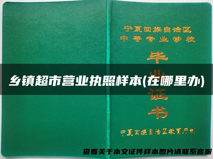 乡镇超市营业执照样本(在哪里办)