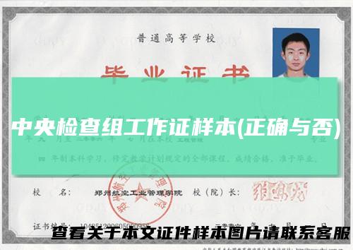 中央检查组工作证样本(正确与否)