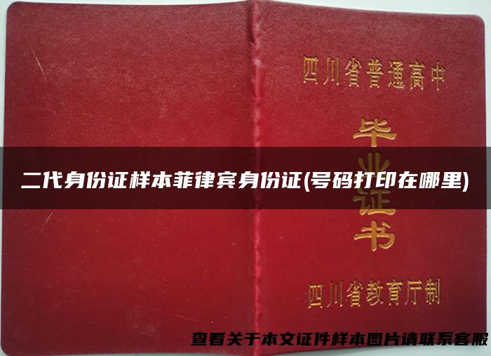二代身份证样本菲律宾身份证(号码打印在哪里)