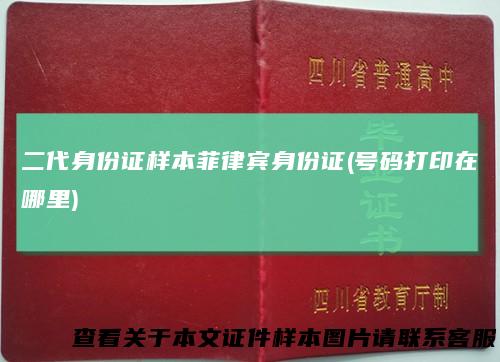二代身份证样本菲律宾身份证(号码打印在哪里)
