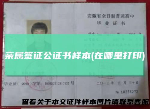 亲属签证公证书样本(在哪里打印)