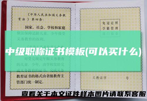 中级职称证书模板(可以买什么)