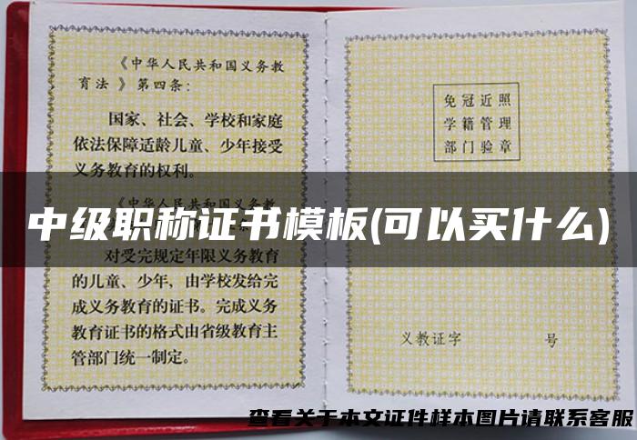 中级职称证书模板(可以买什么)