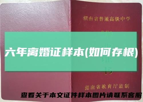 六年离婚证样本(如何存根)
