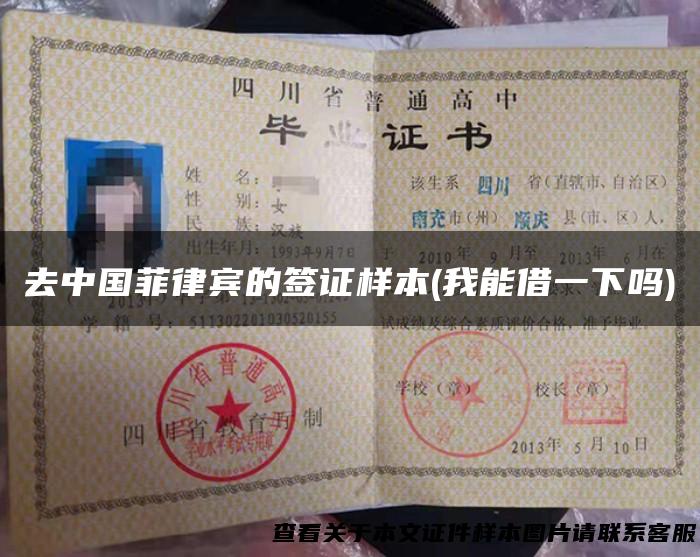去中国菲律宾的签证样本(我能借一下吗)