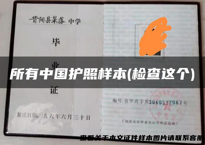 所有中国护照样本(检查这个)