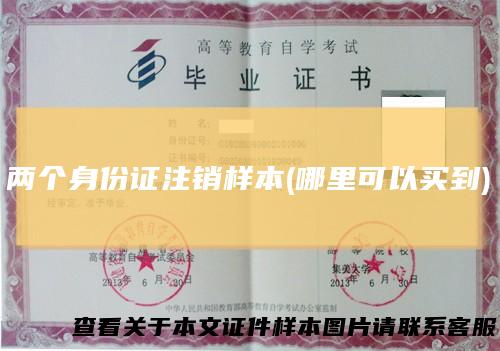 两个身份证注销样本(哪里可以买到)