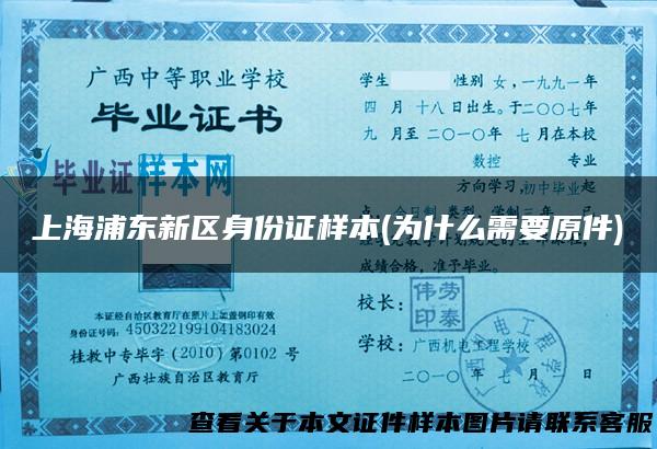 上海浦东新区身份证样本(为什么需要原件)