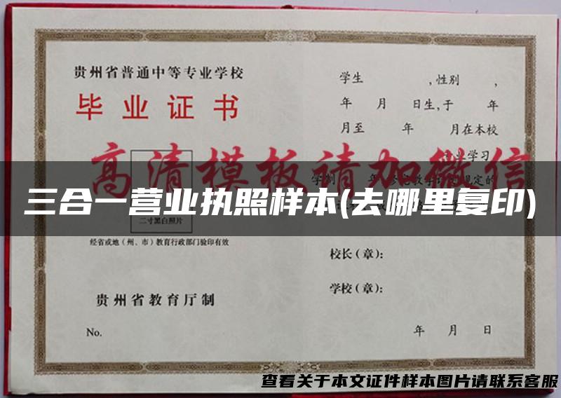 三合一营业执照样本(去哪里复印)