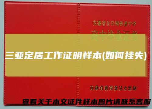 三亚定居工作证明样本(如何挂失)