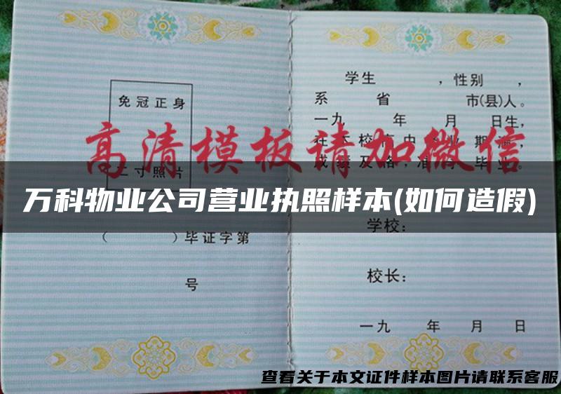 万科物业公司营业执照样本(如何造假)