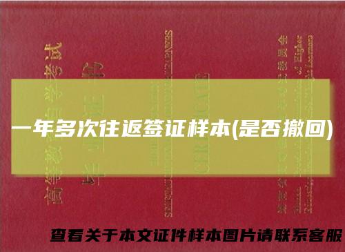 一年多次往返签证样本(是否撤回)