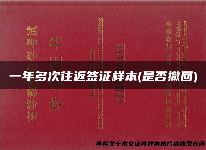 一年多次往返签证样本(是否撤回)