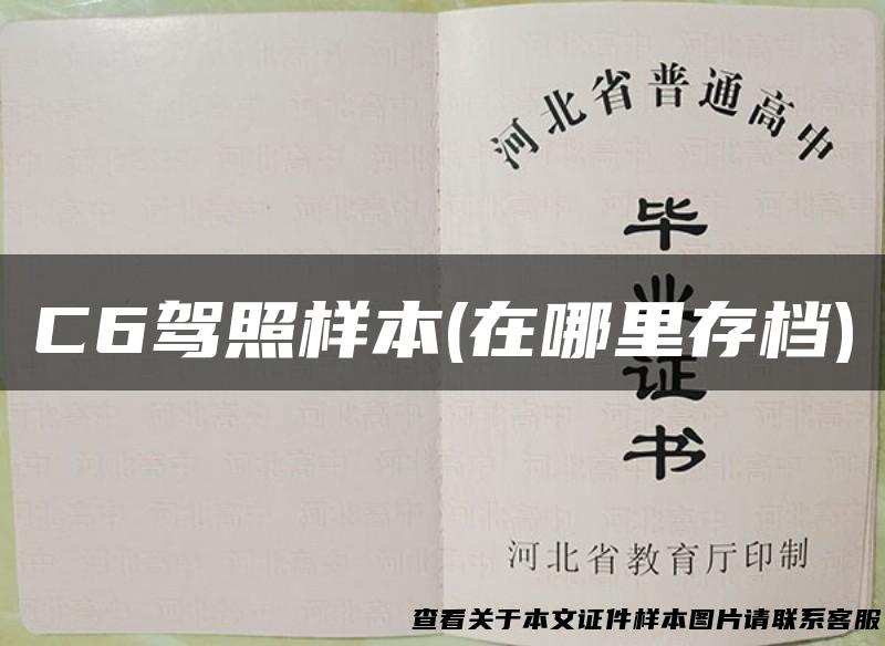 C6驾照样本(在哪里存档)