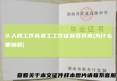 3.人民工作队员工工作证标签样本(为什么要加薪)