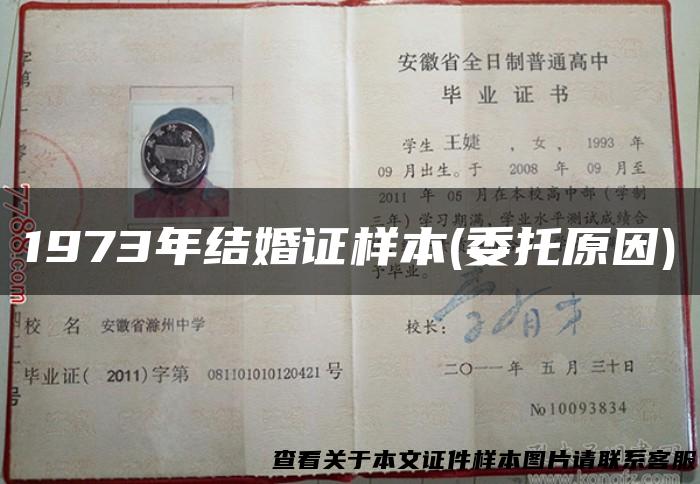 1973年结婚证样本(委托原因)