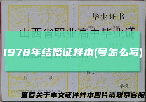 1978年结婚证样本(号怎么写)